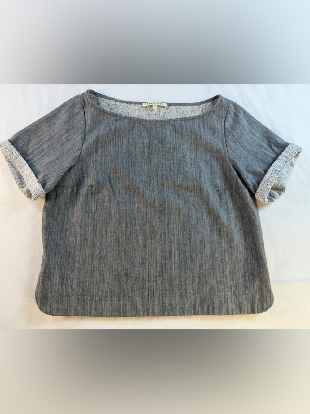 Thomas Sires French Terry Boxy Cropped Tee Size Medium EUC